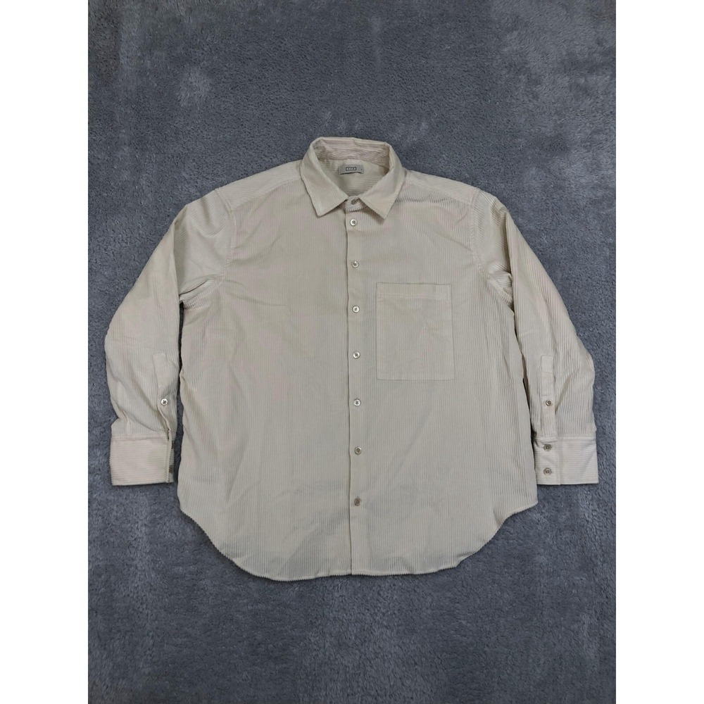 AYR Corduroy Shirt Men's Size S White Button Up Long Sleeve
